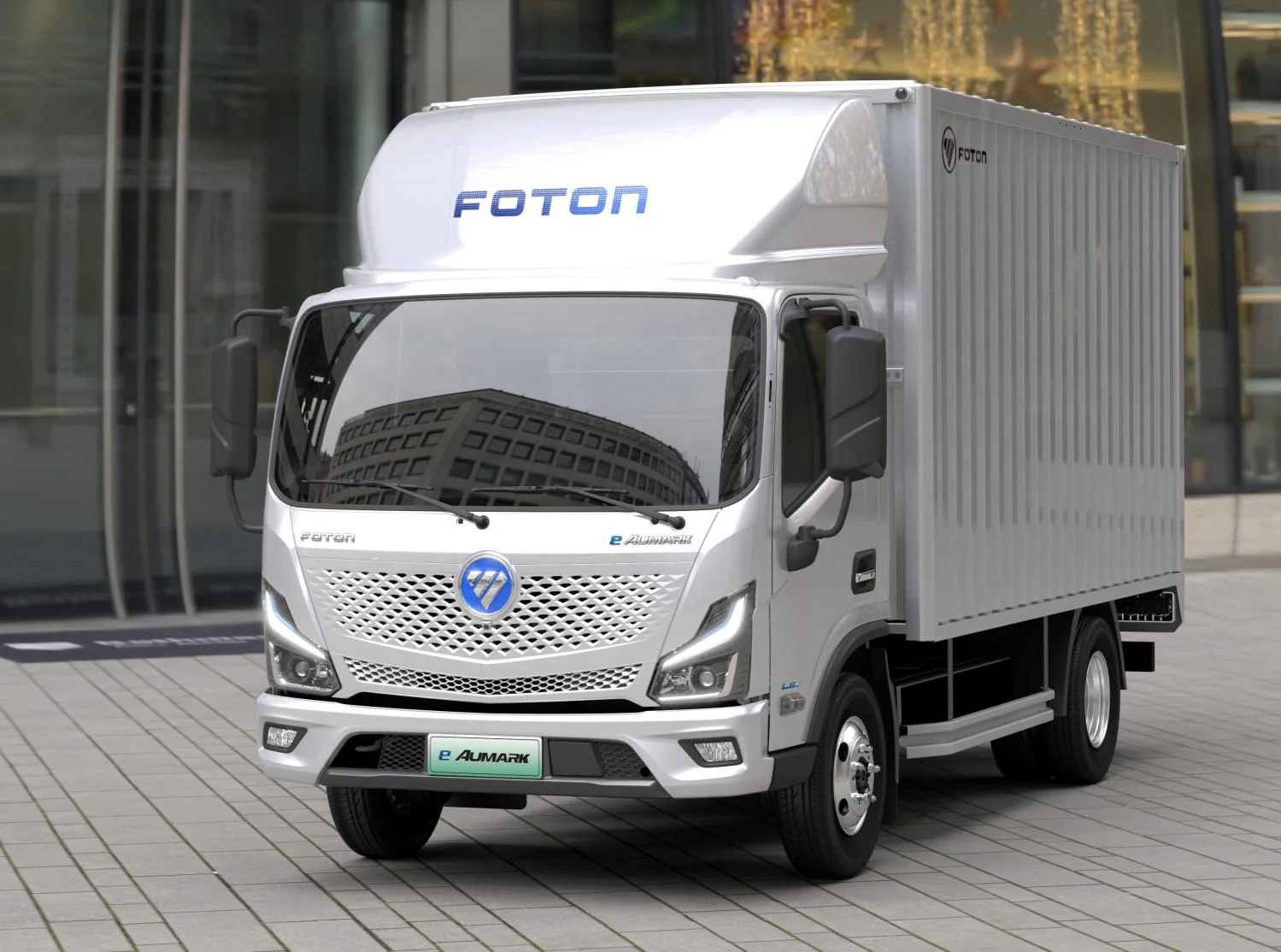 Foton eAumark 6T com baú — imagem da ficha técnica oficial